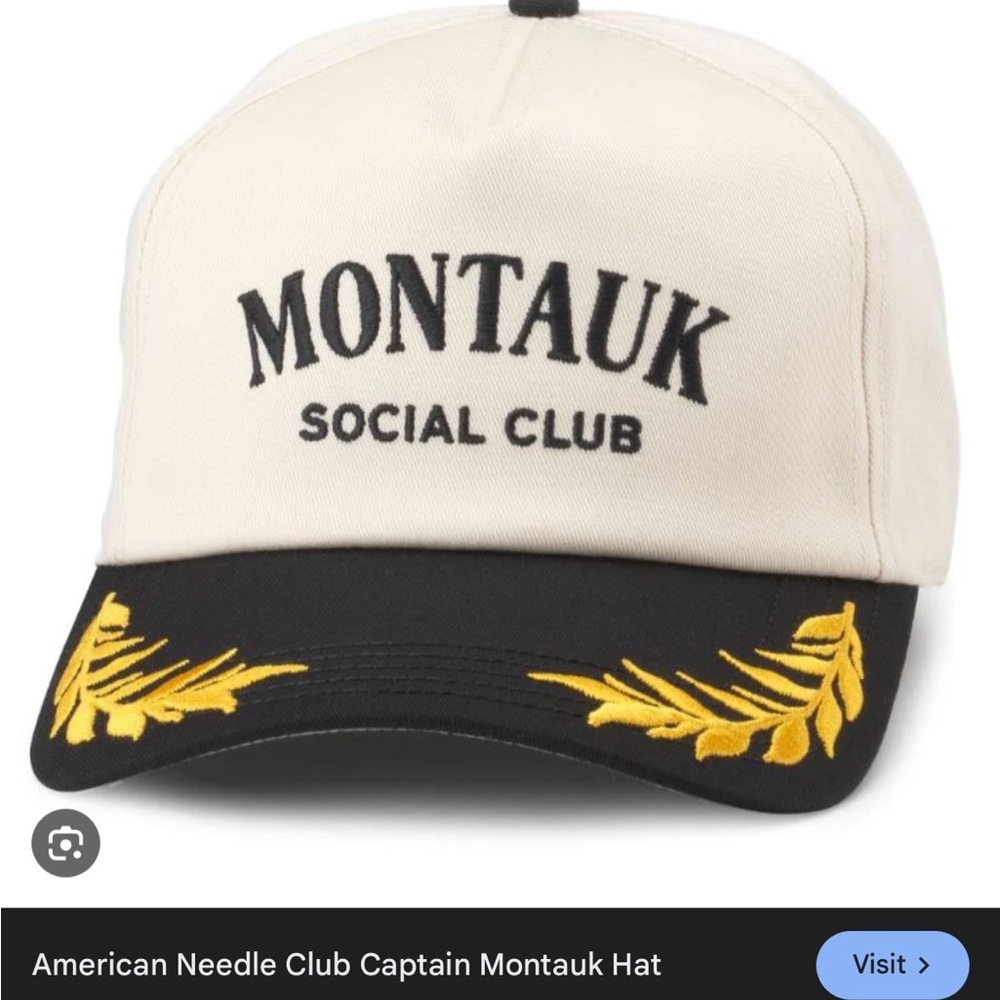American Needle Montauk Social Club Two-Tone Cap with Yellow Embroidery